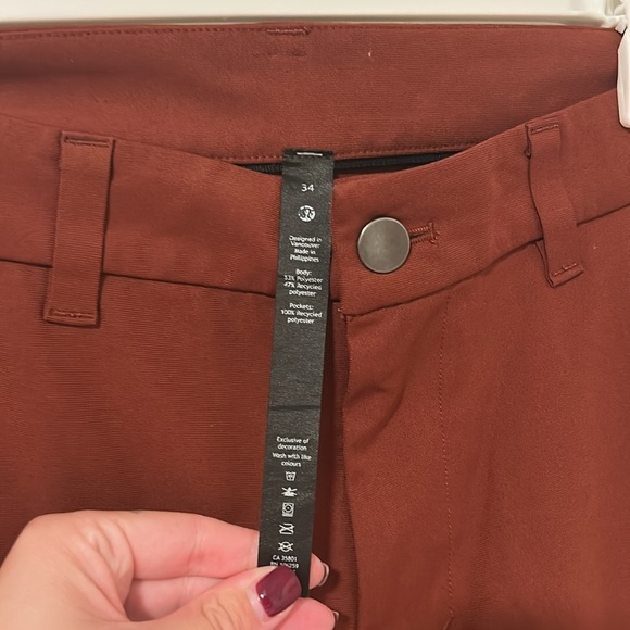 Men’s Lululemon ABC Pants Maroon Red Burgundy Size 34 x 32 - Picture 3 of 5